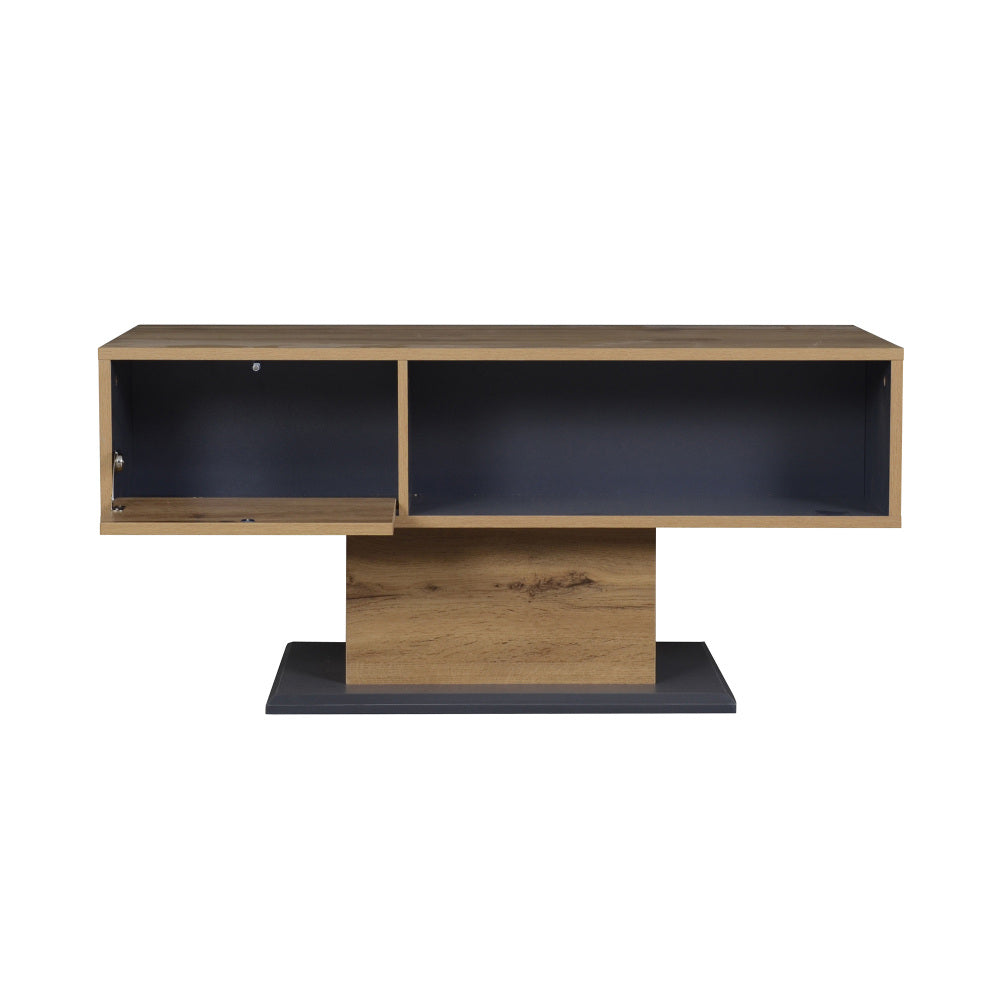 Modern Coffee Table with Double-Sided Storage | Features Large Shelf and Additional Internal Compartment, Contemporary Style, Metal Construction