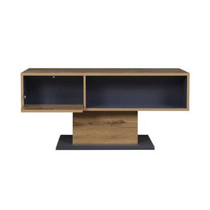 Modern Coffee Table with Double-Sided Storage | Features Large Shelf and Additional Internal Compartment, Contemporary Style, Metal Construction