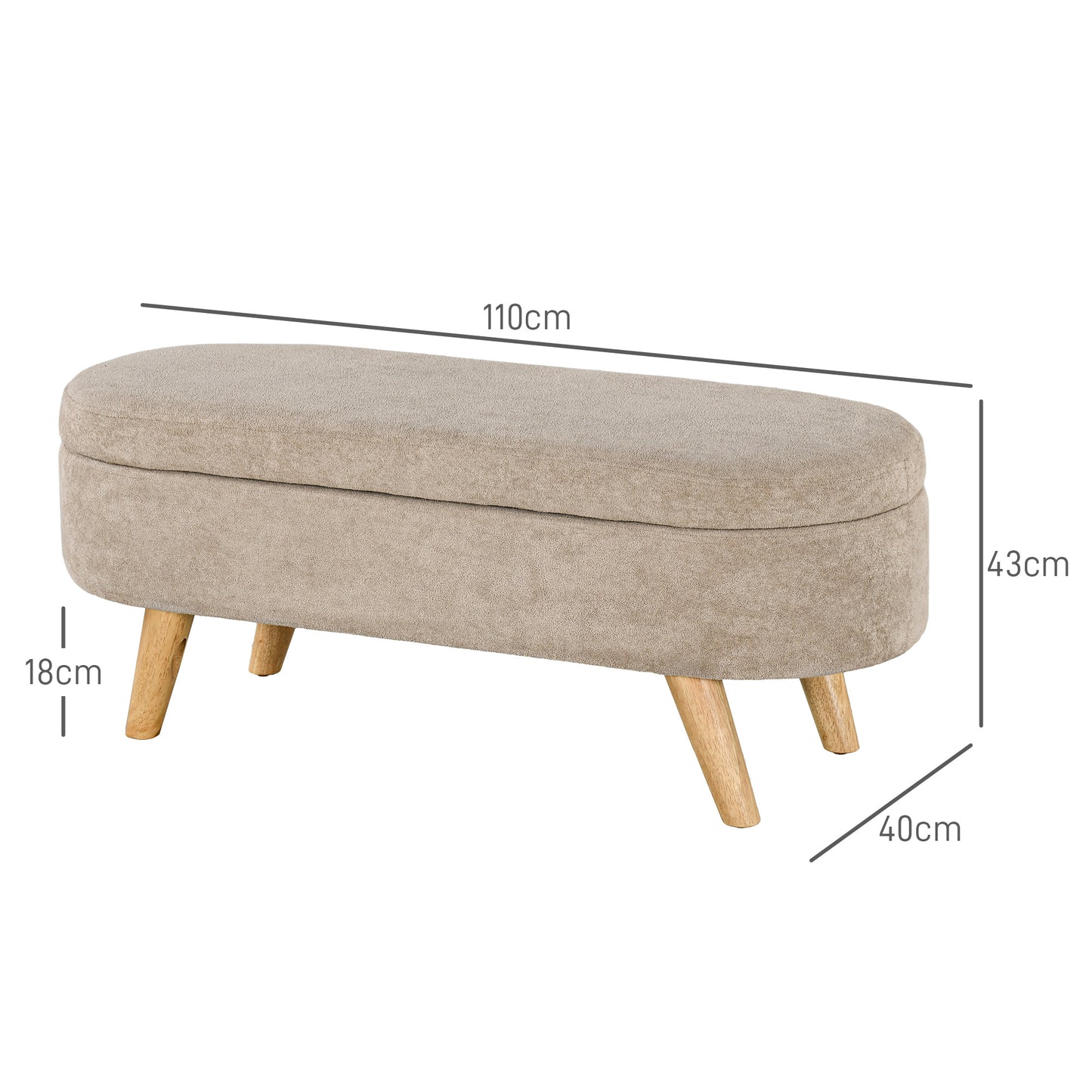 Opbergbank – Zitbank – Opbergbank – Schoenenbank – Halbank – Beige – Ruime Opbergruimte – Stevig Massief Hout