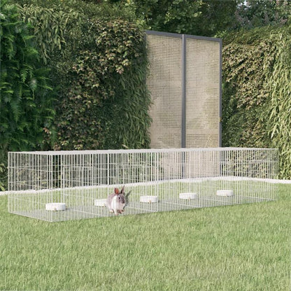 Konijnenkooi – Dierenren – Konijnenren – Hekwerk – Buitenren – 5 Panelen 273x79x54 cm – Gegalvaniseerd Ijzer – Goede Ventilatie