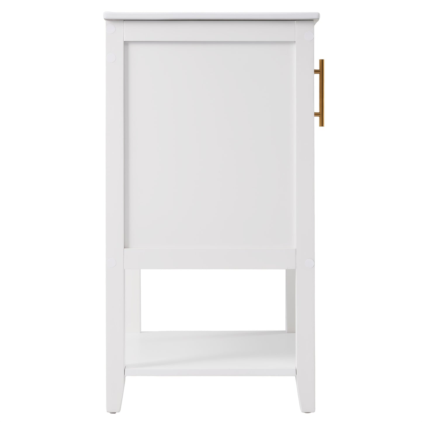Bathroom Furniture, Single Washbasin, Vanity Unit 60 Cm, With Ceramic Washbasin With Shelf, White