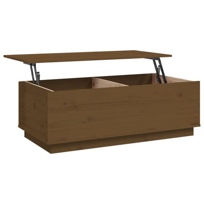 Coffee Table 100X50X35 Cm Solid Pine Wood Honingbruin Practical, Removable, Suitable for All Seasons