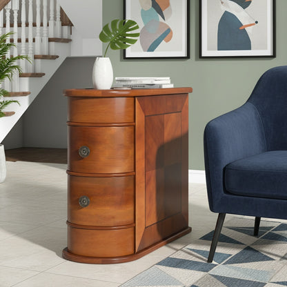 Bijzettafel – Nachtkastje – Sidetable – Banktafel – Salontafel – Compact – 2 Laden – Houtlook Bruin – Geen Montage
