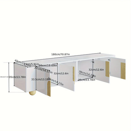 TV Meubel – TV Kast – TV Dressoir – TV Meubels – Televisiekast – Marmerlook Oppervlak – 180 cm Breed – MDF Met Houtfineer