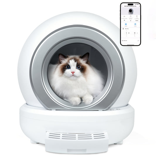 Zelfreinigende Kattenbak – Automatische Kattenbak – Elektrische Kattenbak – Kattenbak Met App – Grote Kattenbak – 65L Capaciteit – Infraroodsensor & Laag Instap 8cm