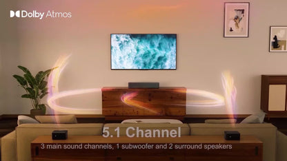 5.1 Soundbar – Surround Sound Systeem – Home Cinema Set – Dolby Atmos Speaker – Wireless Subwoofer – 410W Piekvermogen – HD eARC Aansluiting