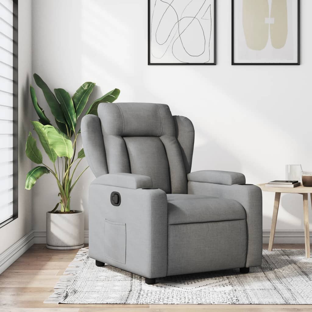 Relaxstoel – Relaxfauteuil – Fauteuil – Loungestoel – Zitfauteuil – Handmatig Verstelbaar Tot 135° – Dikke Bekleding Met Bekerhouders