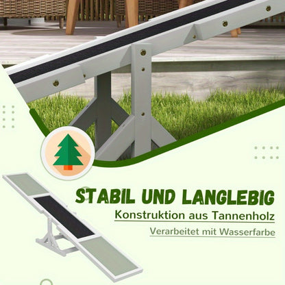 Hondenbalans Trainer – Honden Agility Speelgoed – Hondentrainingshulpmiddel – Balansbord – Dog Teeter – Stalen Constructie – Anti-Slip Basis – Compact 180x30x30 cm – Geschikt Voor Kleine En Middelgrote Honden Tot 30 kg
