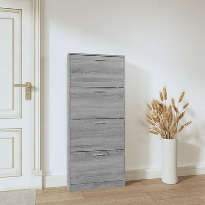 Schoenenkast – Schoenenrek – Schoenopberger – Schoenmeubel – Schoenhouder – Grijs Sonoma – Ruimtebesparend Ontwerp – Houtcomposiet & Hardhout