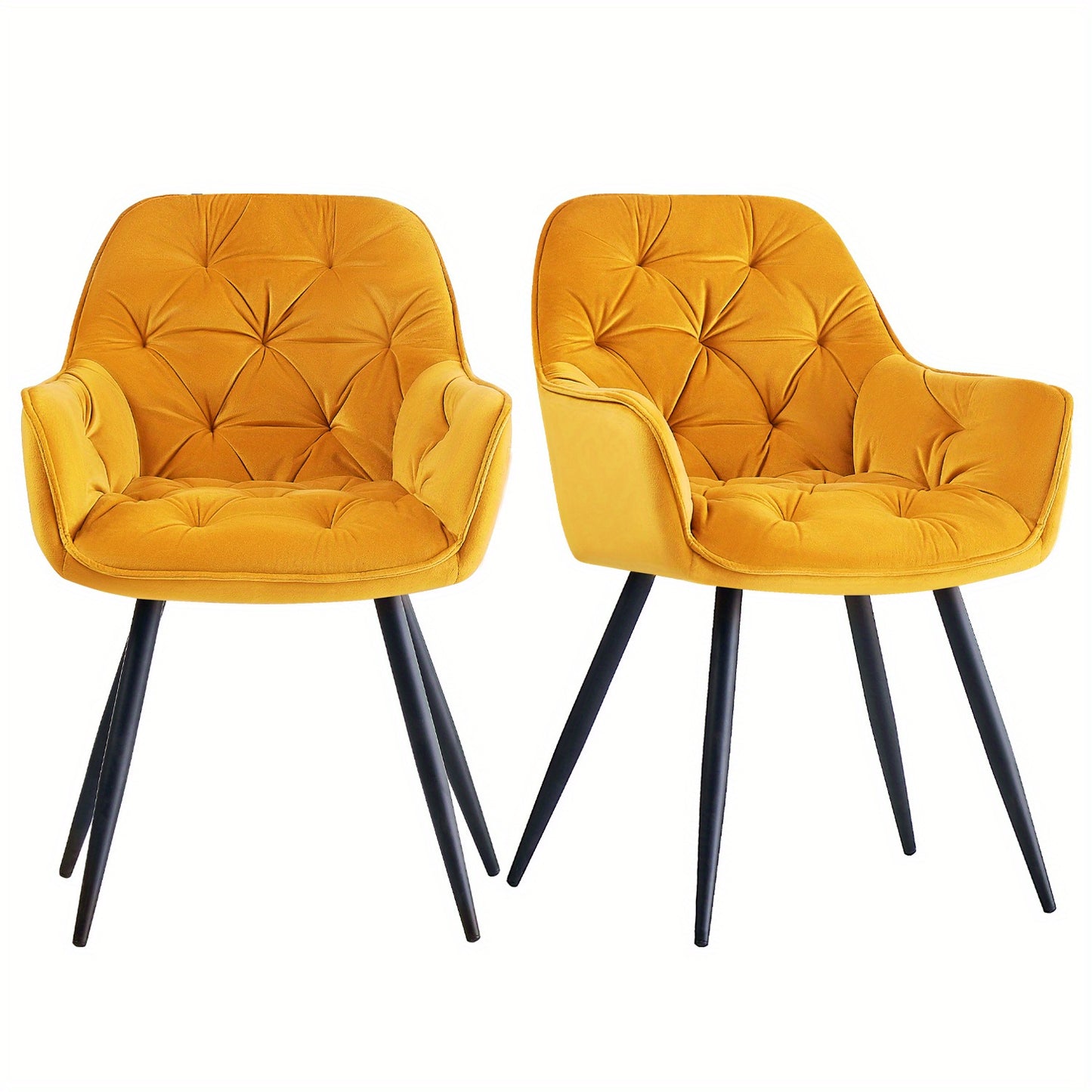 JYMTOM Velvet Dining Chairs with Padded Seat and Backrest Sturdy Metal Legs and Armrests Comfortable Accent Chair for Dining Room Living Room or Lounge, Home Decor Furniture, Lounge Seating, Velvet Upholstery, Elegant Design,