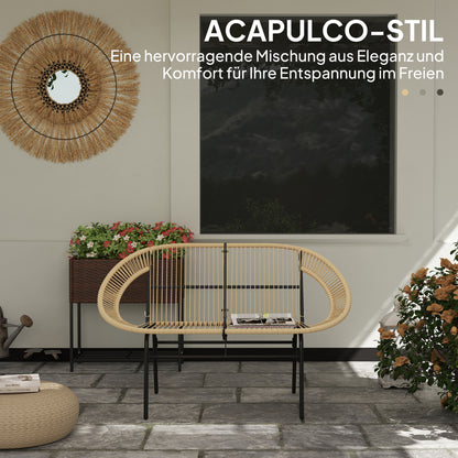 Zweefbank tuin – Tuinbank – Buitenbank – 2-zits bank – Schommelbank – Polyrattan – Weerbestendig – UV-bestendig – Draagvermogen 260 kg – Khaki