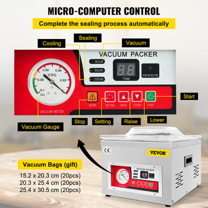 Vacuümkamer sealer – Vacuümmachine – Vacumeermachine – Vacuüm sealer – Vacuum sealer – Krachtige 950W motor – Grote kamer 44x42x7,5 cm