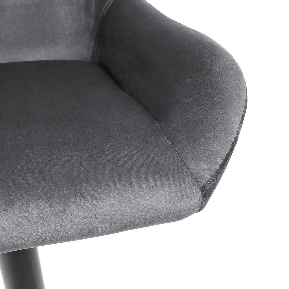 Barstoel – Barkruk – Barstoelen – Keukenstoel – Zithoekstoel – Set van 2 – 360° Draaibaar – Verstelbare Zithoogte 86-106 cm – Fluwelen Bekleding – Zwart Metalen Frame