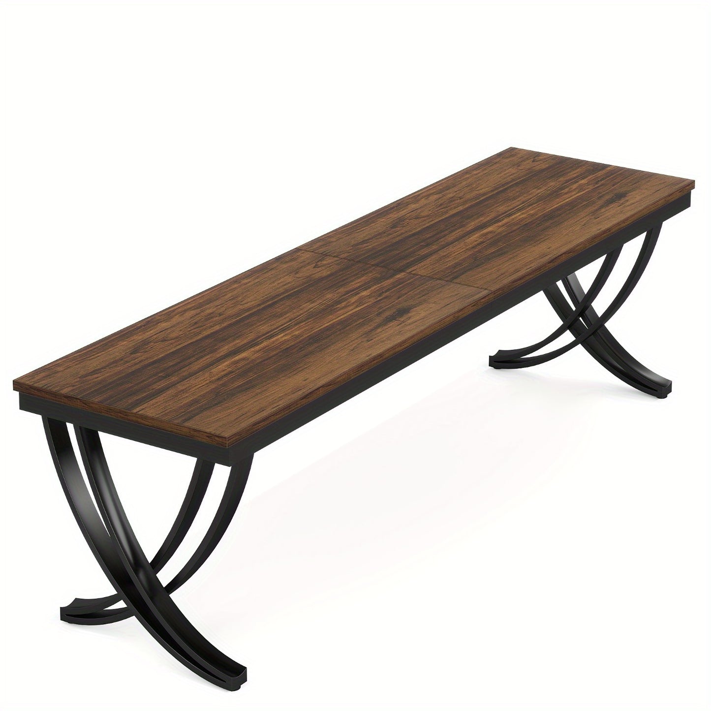 Bureau – Computertafel – Schrijftafel – Werkplek – Thuiswerkplek – Extra Lang 200 cm – Stevig Gefabriceerd Hout – Ruim Voor Twee Personen – Vrijstaand – Modern Landelijke Stijl – Bruin