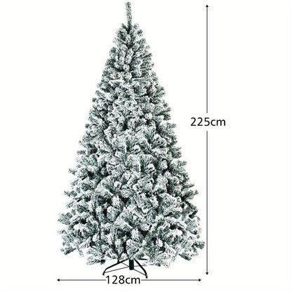 Kunstkerstboom – Kunstmatige Kerstboom – Nepboom – Kerstboom Decoratie – Sneeuwkerstboom – Extra Hoog 230 cm – 1346 Sneeuwbedekte PVC Takken – Stevige Metalen Inklapbare Standaard