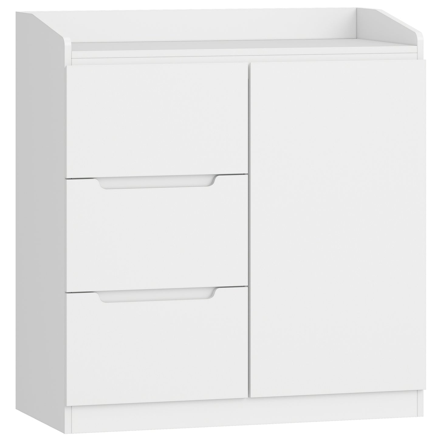 Ladekast – Ladenkast – Kommode – Opbergkast – Dressoir – Wit – 5 Lades – MDF – 40x80x87 cm – Werkblad Met Opstaande Rand – Modern Design