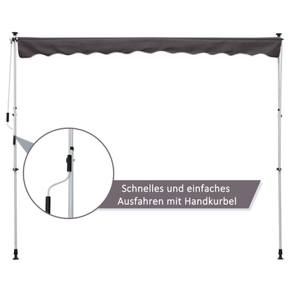 Verstelbare Balkonluifel – Zonnescherm – Terrasluifel – Schaduwdoek – Handbediende Luifel – 150 cm Breed – Weerbestendig Aluminium Frame
