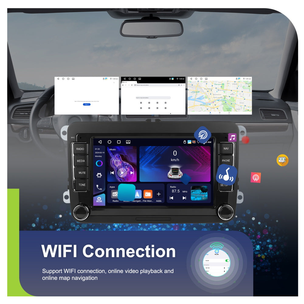 Autoradio – Autostereo – Double Din Radio – Multimedia Speler – 7 Inch HD Touchscreen – Android 15.0 Systeem – Draadloze CarPlay & Android Auto