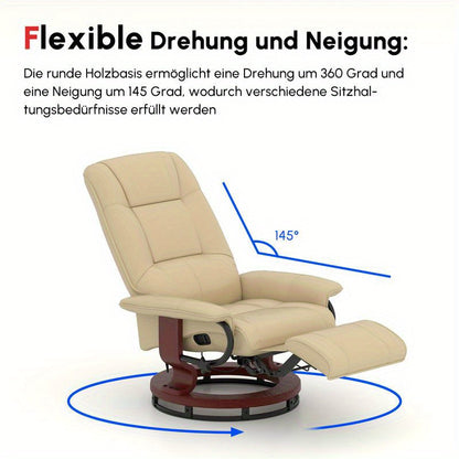 Adjustable Recliner Chair with 120kg Weight Capacity - Ergonomic Reclining Mechanism, Fabric & Wood Frame, 78x87x100cm Space-Saving Design for Living Room, Bedroom