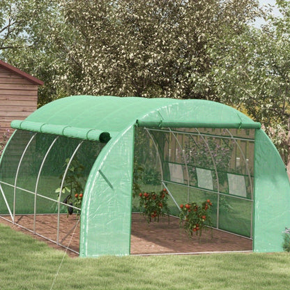 Kweekkas – Broeikas – Tuinkas – Foliekas – Serre – Polytunnel – Stalen Frame – 3,97x3x2 m – UV Bescherming – Groen
