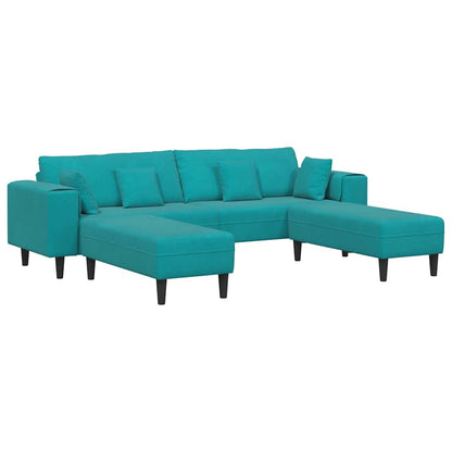 Velvet Bank – Fluwelen Sofa – Zitbank – Loungebank – Slaapbank – Zacht Fluweel – Stevig Houten Frame – Turquoise Zonder Ottoman