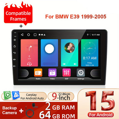 Android 15 Autostereo – Multimedia Systeem – Double DIN Radio – Touchscreen Navigatie – Bluetooth Handsfree – 9 Inch Display – Draadloze CarPlay & Android Auto – Inclusief Achteruitrijcamera Met Microfoon