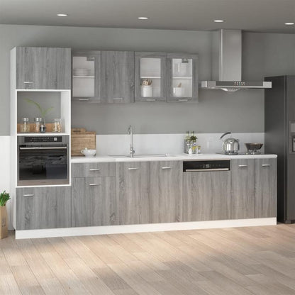 Modern Rustic Kitchen Set with Ample Storage, Sturdy Material, Organizes Kitchen Space, Ideal for Kitchen and Bathroom – Base Cabinet 60x46x81.5 cm, Finished Wood Gray Sonoma Oak Color