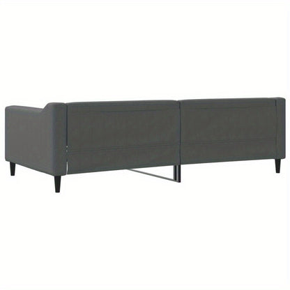 Bankbed – Slaapbank – Bedbank – Logeerbed – Sofa Bed – Donkergrijs – Ruimtebesparend Ontwerp – Stevig Massief Houten Frame – 100x200 cm
