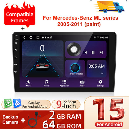 2 DIN Autoradio – Car Stereo – Multimedia Systeem – Navigatie Unit – Android Head Unit – 9-Inch Touchscreen – Wireless CarPlay & Android Auto – Inclusief AHD Camera Met Microfoon