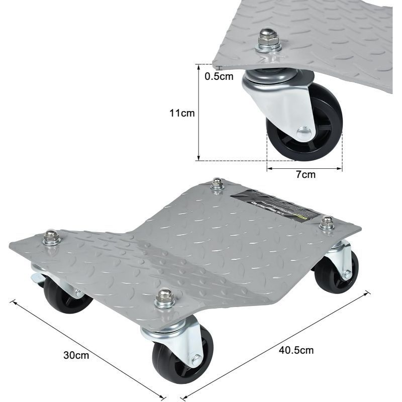 Krik – Hefplateau – Autokrik – Garagekrik – Potkrik – Set Van 4 – Stalen Constructie – 500 Kg Draagvermogen Per Plateau