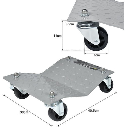 Krik – Hefplateau – Autokrik – Garagekrik – Potkrik – Set Van 4 – Stalen Constructie – 500 Kg Draagvermogen Per Plateau