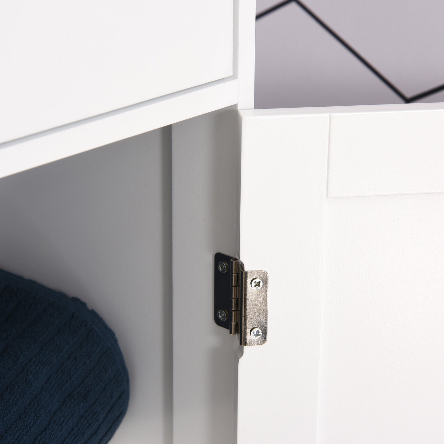Kolomkast badkamer – kolommeubel – hoge kast – badkamerkast – kolomopberger – wit MDF – verstelbare planken – waterbestendig design