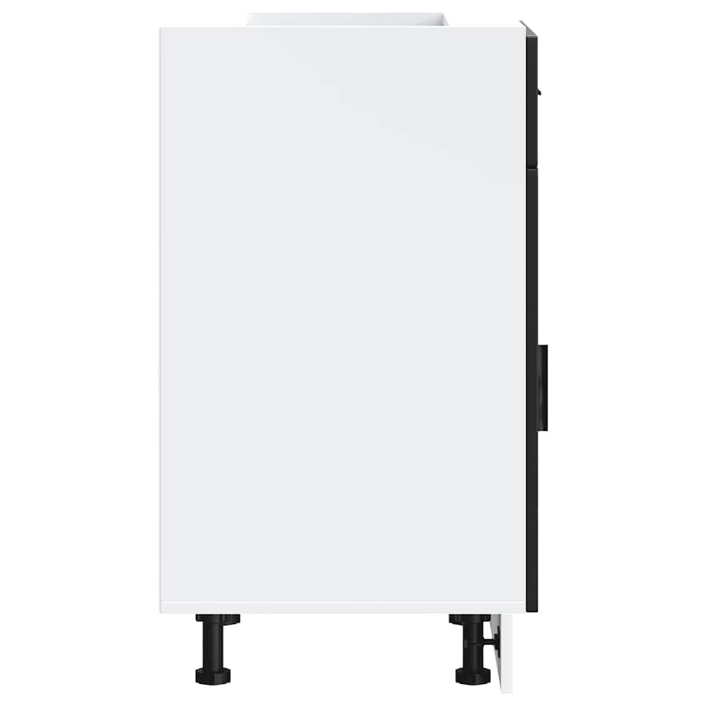 Keukenonderkast – Keukenkast – Opbergkast – Onderkast – Basis Meubel – Zwart Houten Fineer – Compact 50x46x81,5 cm – Verstelbare Pootjes & 65 kg Draagkracht