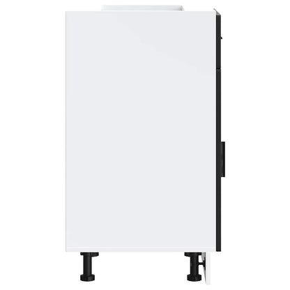 Keukenonderkast – Keukenkast – Opbergkast – Onderkast – Basis Meubel – Zwart Houten Fineer – Compact 50x46x81,5 cm – Verstelbare Pootjes & 65 kg Draagkracht
