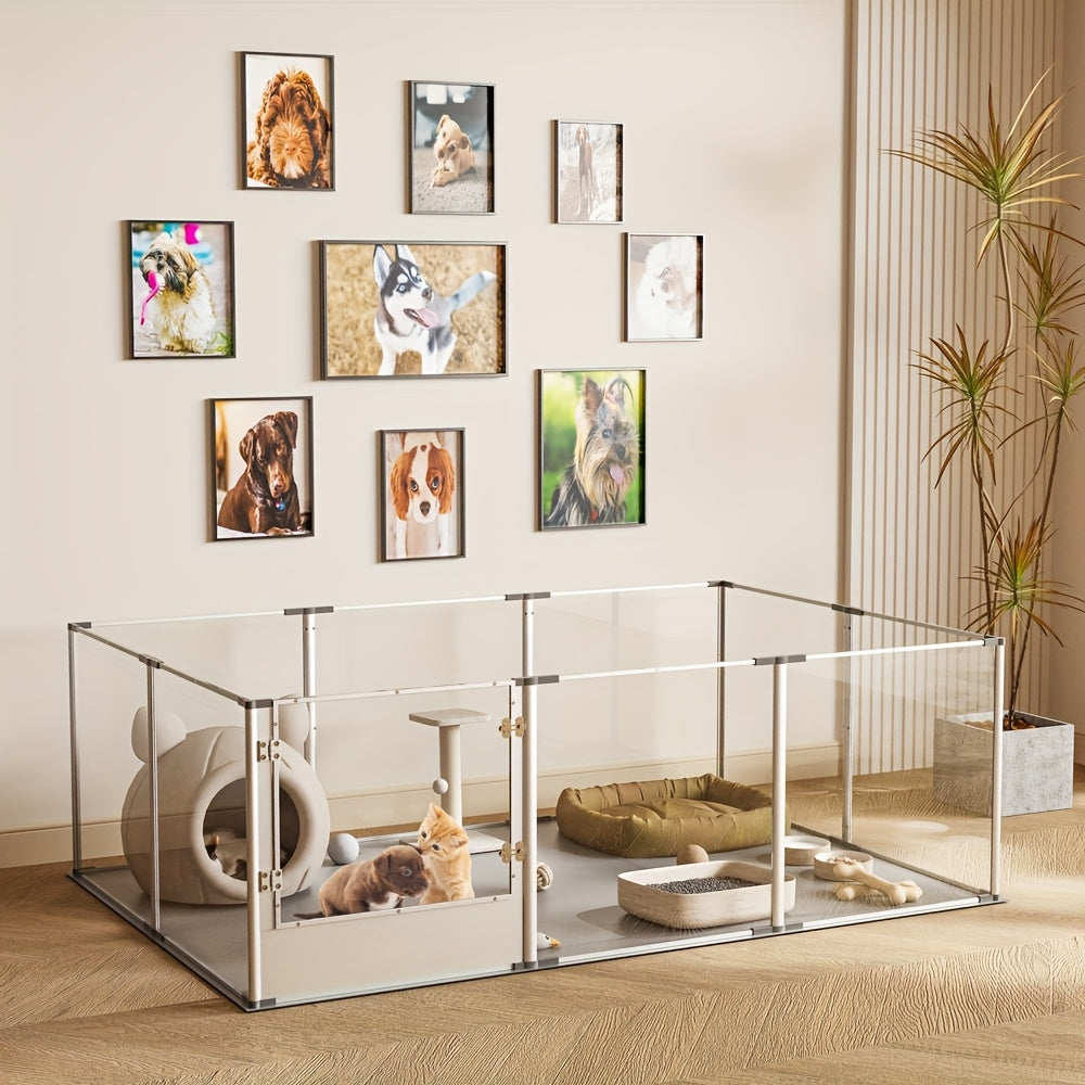 Speelren Acryl – Huisdierenren – Puppyren – Konijnenren – Caviaren – 180x120x61 CM – Krasbestendig & Waterdichte Mat