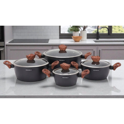 Kookset – Pannenset – Inductie Pannen – Non-stick Kookgerei – Koekenpannen Set – 8-delig – Aluminium – Geschikt Voor Alle Vuursoorten