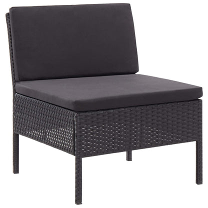 Loungeset – Tuinset – Loungemeubels – Buitenbank – Black – Weerbestendig Poly Rattan – Comfortabele Dikke Kussens