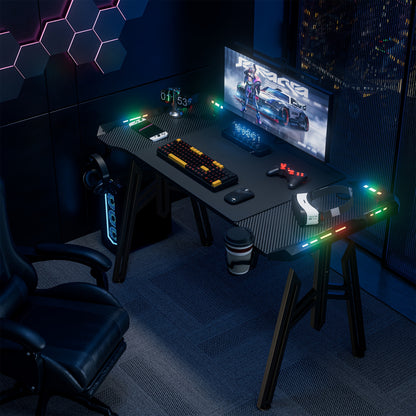 Gamingtafel – Game Bureau – Gaming Desk – Computerbureau – Werktafel – 140 cm – MDF Tafelblad – Stevig Metalen M-Poten