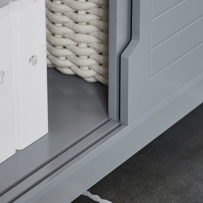 Badkameronderkast – Badkamerkast – Wastafelonderkast – Opbergkast – Kastje – Compact – MDF Met Voetjes – 60x61x30 cm – Grijs Steel