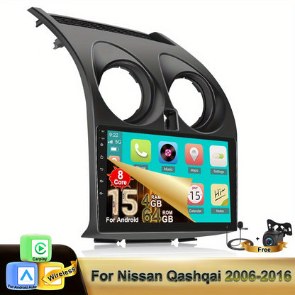 Nissan Qashqai Autoradio – Car Stereo – Multimedia Radio – Navigatiesysteem – Auto Audio – 9-Inch Touchscreen – Android 15 Met 4GB+64GB