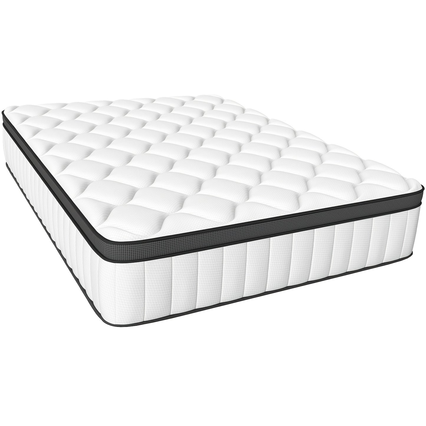 7-Zone Pocketvering Matras – Matrassen – Slaapmatras – Innerspring Matras – Eurotop Matras – 140x200 cm – Ergonomische Volledige Lichaamsondersteuning – Ademend en Stil Met Pocketvering