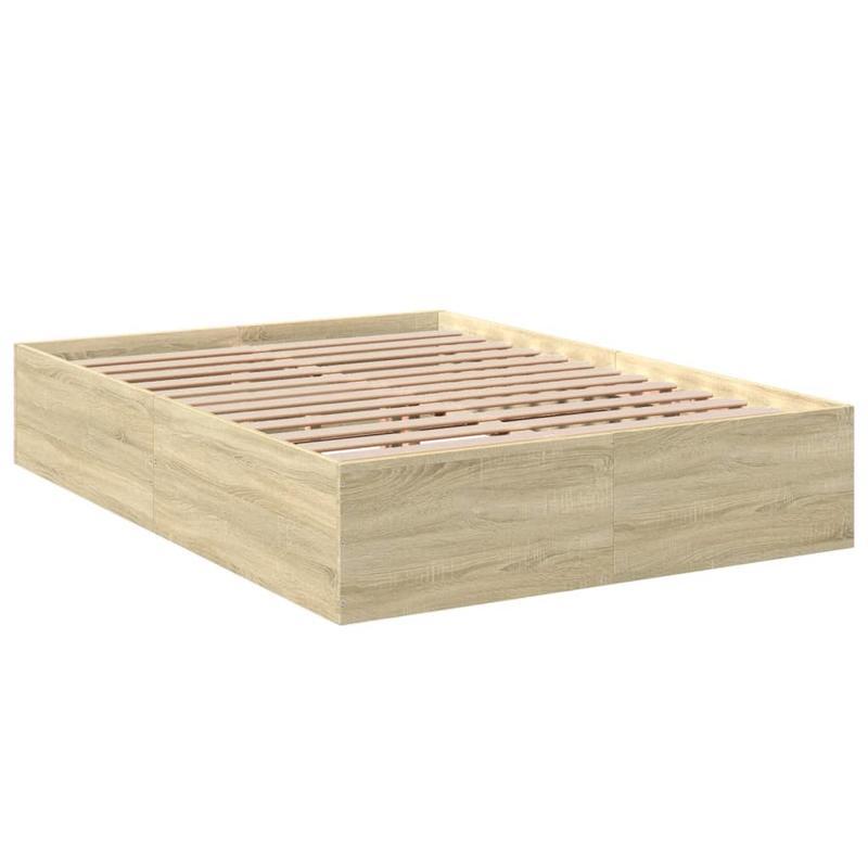 Bedframe – Ledikant – Bedbodem – Slaapkader – Onderstel – Sonoma Eiken – 140x200 Cm – Hoogwaardig Kunsthout