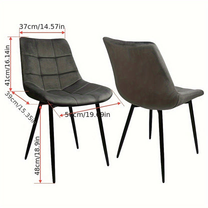 Velvet Eetkamerstoelen Set Van 2 – Stoelen, Restaurantstoelen, Hotelstoelen, Industrieel Design – Zwart Metalen Poten – Ergonomische Rugleuning & Snel Montage
