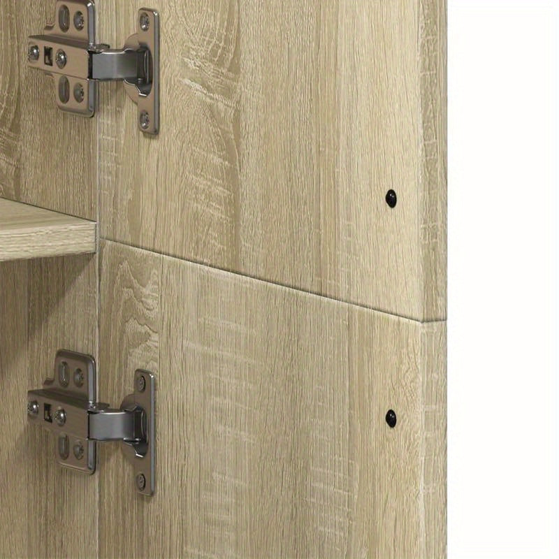 Highboard – Kast – Dressoir – Opbergmeubel – Wandmeubel -eiken Braun – Compact 70x35x180 cm – Duurzaam Kunsthout Met Metalen Handgrepen