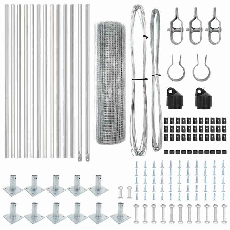 Solid Fence with post Silvery 0.6 x 25m steel,  Durable Barrier, Heavyduty Build, Decorative Barrier, Steel Gate, Homeowners