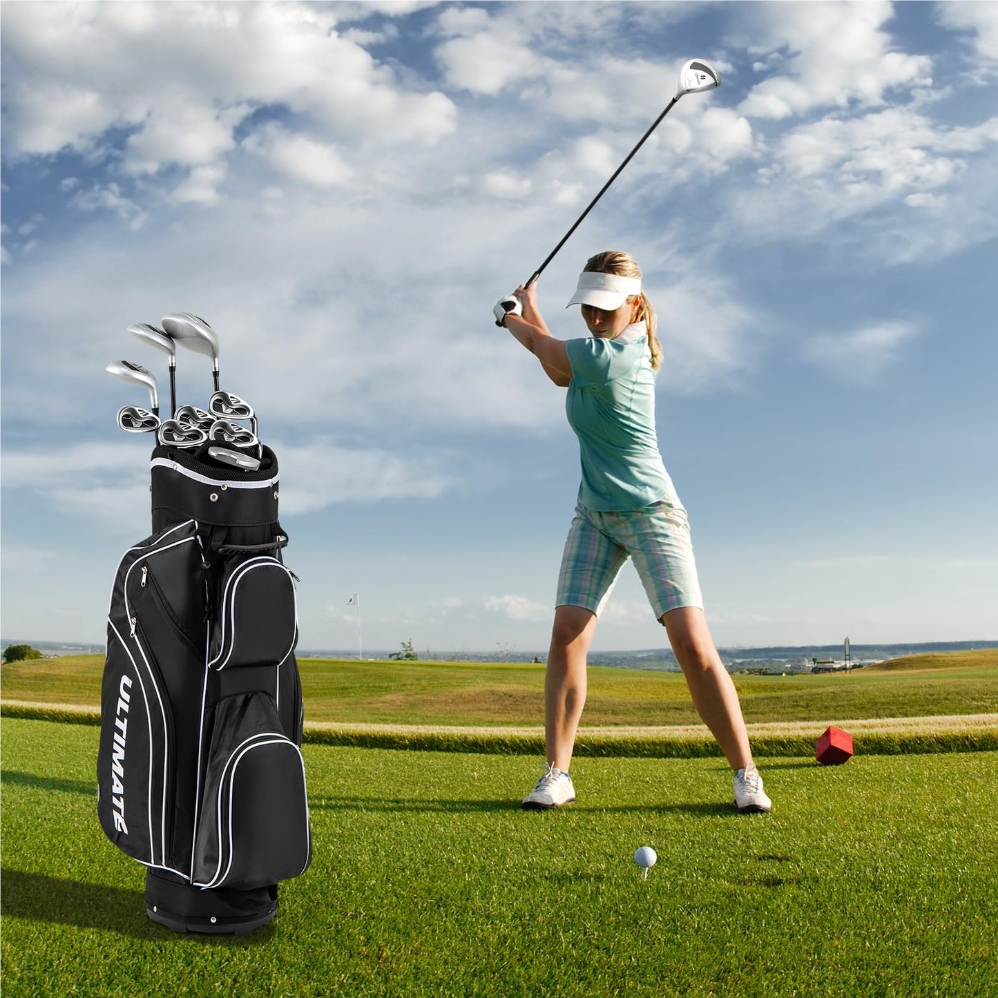 Complete Dames Golfset – Golfclubs Set – Golfset Dames – Rechtshandig Golfset – 9/11 Delig – Inclusief Regenhoes – Lichtgewicht Graphiet Stelen – Volledige Set Met Tas