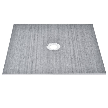 Douchebak – Douchevloer – Doucheplaat – Douchebakken – Douchefundering – Lichtgewicht EPS Materiaal – Waterdicht HDPE Membraan 1828x1828 mm Met Centrale 160 mm Afvoer