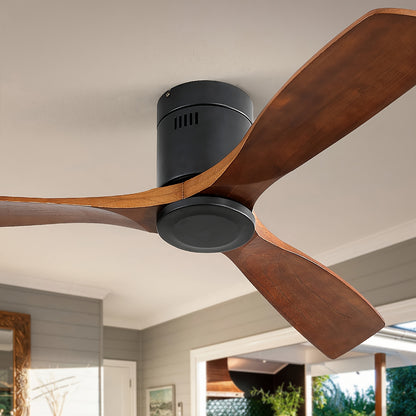 Plafondventilator – Ventilator – Plafond Waaier – Dakventilator – Hout Bladen Ventilator – 132 cm – Geruisloze DC-Motor met Afstandsbediening