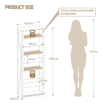 Modern White Freestanding Shoe Cabinet Compatible for 21-24 Pairs of ( Footwear) - Adjustable Shelves & Dividers, Space-Saving Narrow Design, Easy Assembly, Heavy-Duty Artificial Wood with Stable Base - Entryway, Living Room, - QUORE