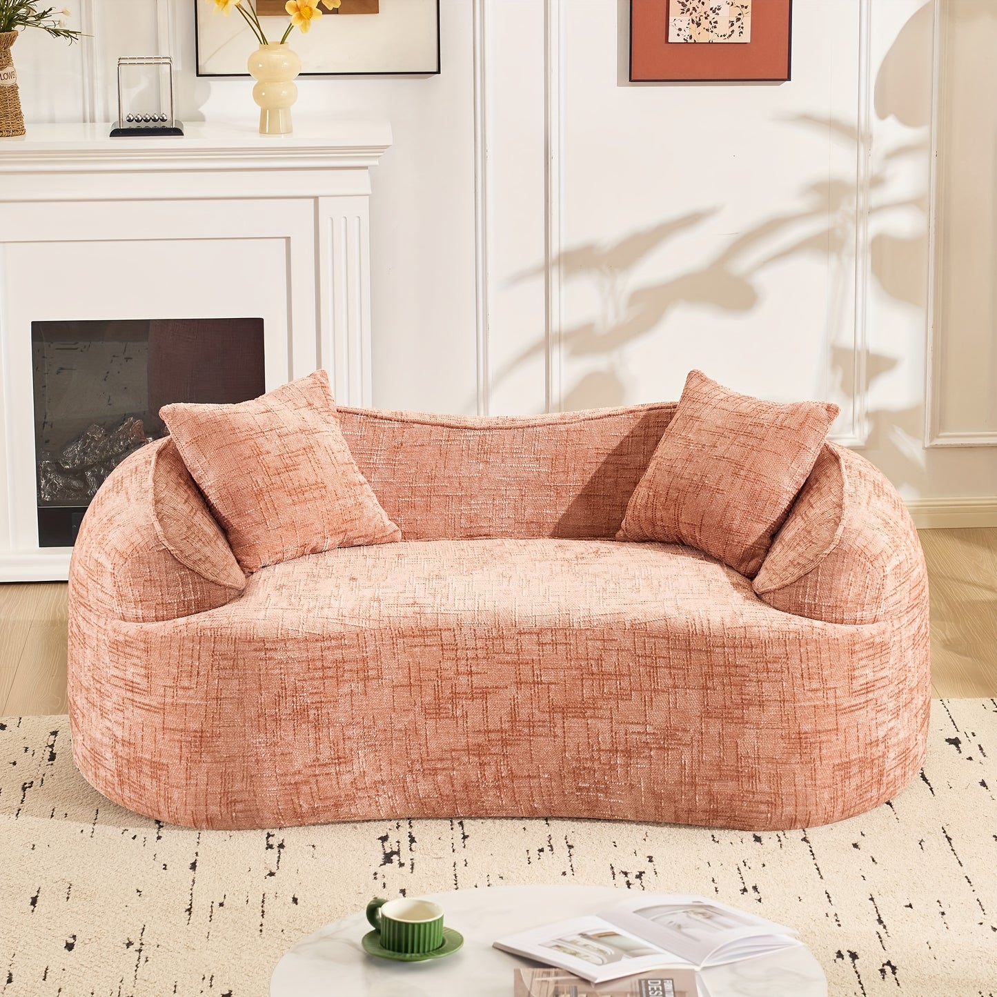 Slaapbank – Bedbank – Sleeperbank – Klikbank – Slaapbank Roze – Ruimtebesparend Ontwerp – Zachte Katoenen Bekleding